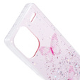 Etui do Xiaomi Redmi Note 13 Pro+, Glitter Butterfly, różowe