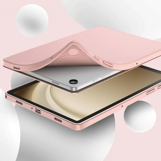 Etui z klapką do Samsung Galaxy Tab A11+, Tri-fold, różowe