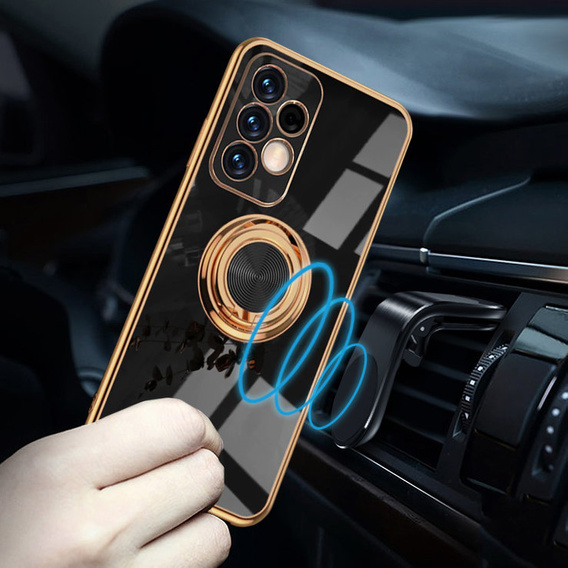 Zestaw Etui Electro Ring do Samsung Galaxy A13 4G, Black + Szkło