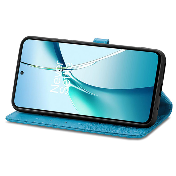 Etui portfelowe z motywem kwiatowym do Motorola Moto G86 5G – Niebieskie