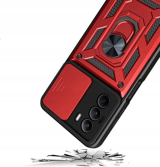Etui pancerne do Realme C71, CamShield Slide, czerwone