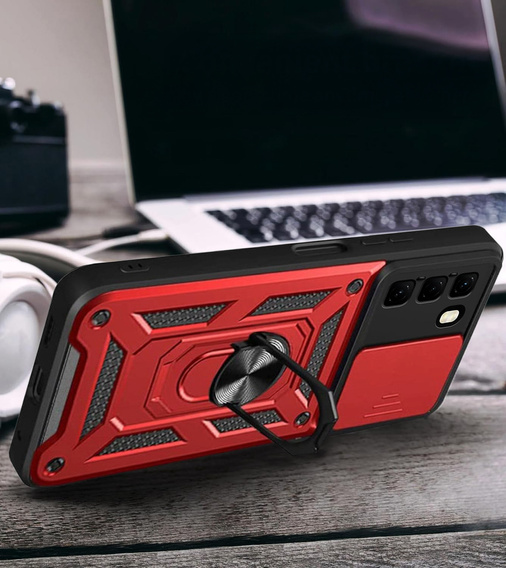 Etui pancerne do Infinix Hot 50 4G, CamShield Slide, czerwone