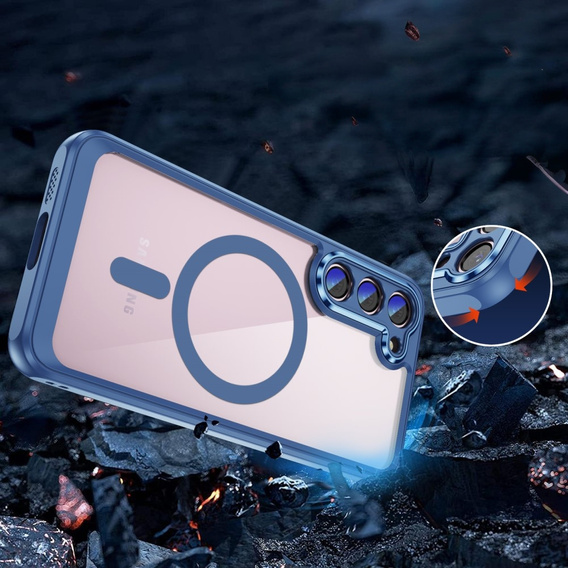 Etui do Samsung Galaxy S23, ERBORD Impact Guard, do MagSafe, niebieskie