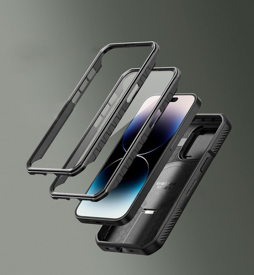 Etui Dexnor do iPhone 14 Pro – magnetyczne, z przesuwaną osłoną aparatu - czarne
