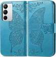 Etui z klapką do Realme C71, Butterfly, niebieskie