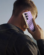 Etui do Samsung Galaxy S25 Ultra, Leather Rhombus, fioletowe