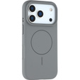 Etui silikonowe do iPhone 17 Pro - kompatybilne z MagSafe, antywstrząsowe, szare