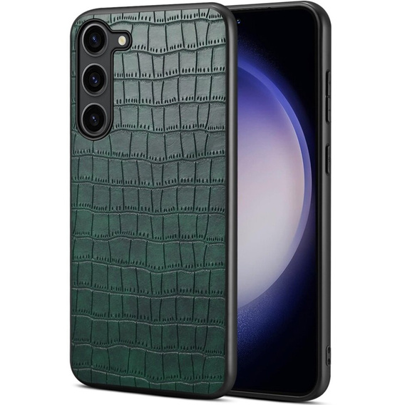 Etui do Samsung Galaxy S24+ Plus, Crocodile, skórzane zielone
