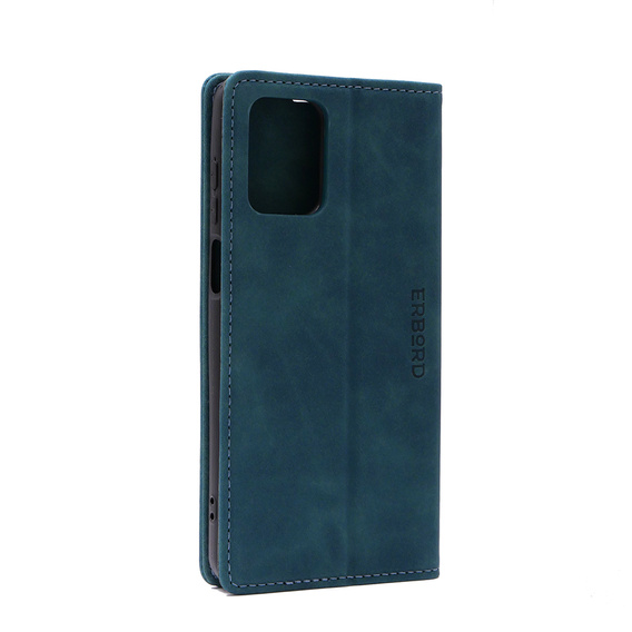 Etui do Motorola Moto G73, ERBORD Vintage portfel z klapką, niebieskie