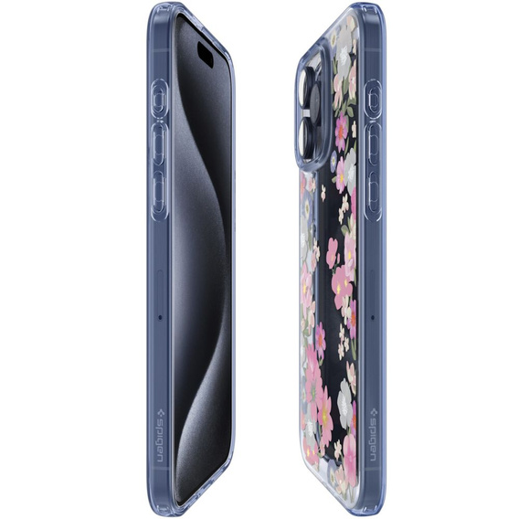 Etui Spigen do iPhone 15 Pro, Liquid Crystal, Blossom, Kwiaty