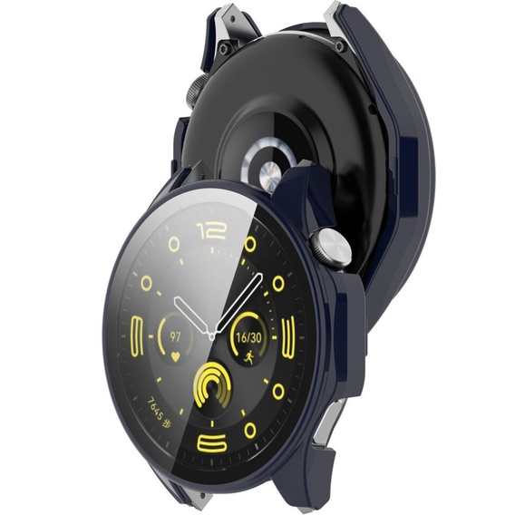 2w1 Etui + Szkło Hartowane do Huawei Watch GT 4 46mm, Granatowe