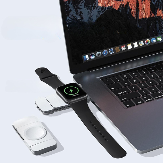 Ładowarka indukcyjna do Apple Watch 1/2/3/4/5/6/7/8/9/10/11/SE/Ultra 1/2/3, Biała