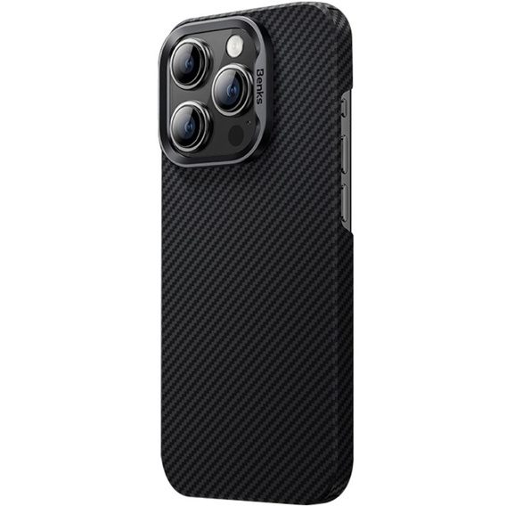 Etui BENKS Kevlar do iPhone 15 Plus, Carbon Fiber, czarne