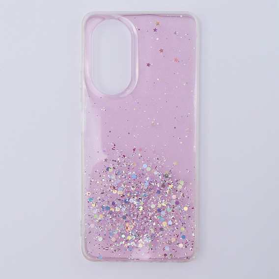 Etui do Oppo A58 4G, Glittery, różowe