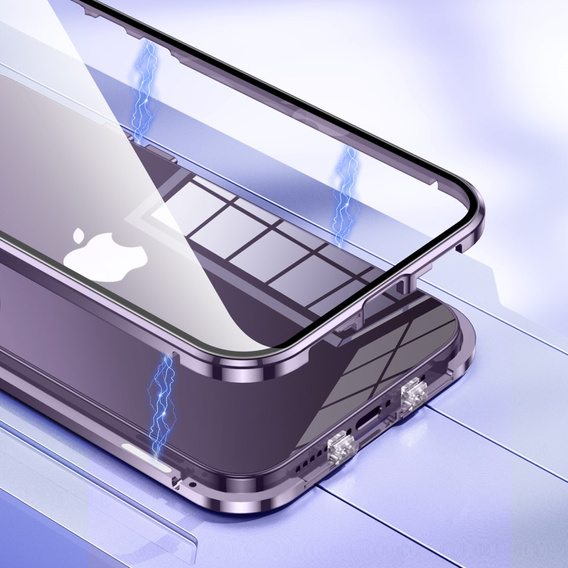 Etui do iPhone 15 Pro, ERBORD Glass Armor 360, fioletowe