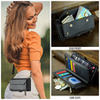 Etui CASEME do Samsung Galaxy S25 FE, RFID Leather Wallet, z paskiem na ramię, czarne