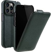 Etui MELKCO z klapką do iPhone 13 Pro Max, skórzane, flip, ciemnozielone