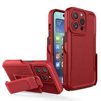 Pancerne Etui Belt Clip do iPhone 13 Pro, z klipsem, czerwone