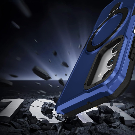 Etui do Samsung Galaxy A15 5G, Kickstand Ring, niebieskie + szkło 9H