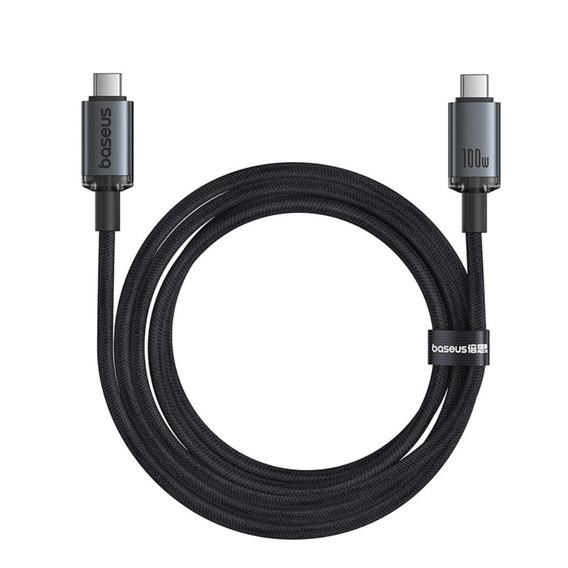 Baseus Crystal Shine – kabel USB‑C do USB‑C 100 W 1,5 m - czarny