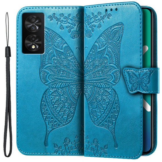 Etui z klapką do TCL 40 NXTPaper, Butterfly, niebieskie