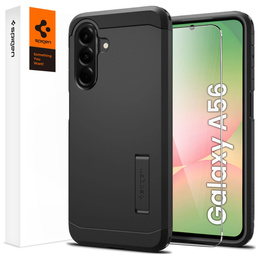 Etui Spigen do Samsung Galaxy A56 5G, Tough Armor, czarne + Szkło Hartowane 9H