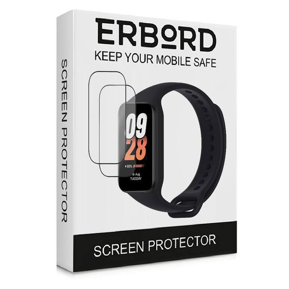 2x Szkło Hybrydowe ERBORD do Xiaomi Smart Mi Band 8 Active