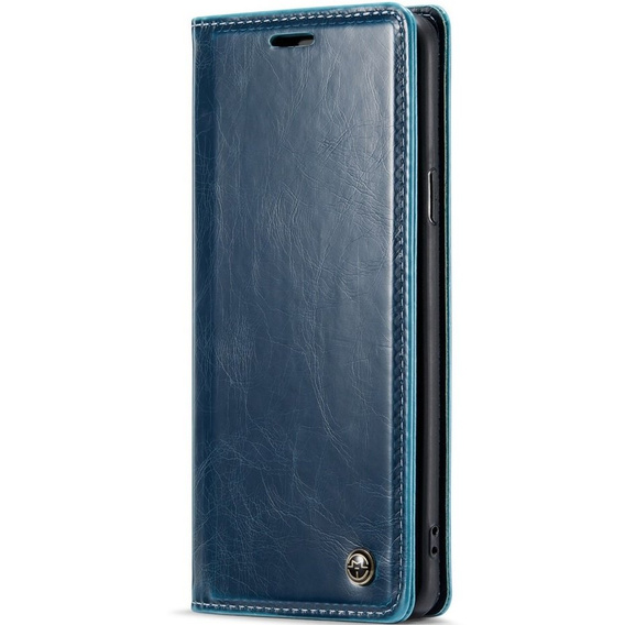 Etui z klapką CASEME do Samsung Galaxy S9, Waxy Textured, niebieskie