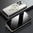 Etui do iPhone 15 Pro, Privacy Dual Glass, do MagSafe, srebrne
