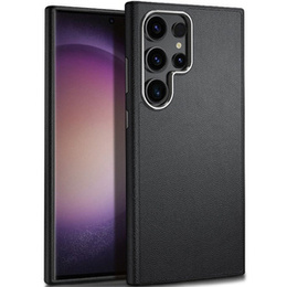 Etui skórzane do Samsung Galaxy S24 Ultra, leather hybrid, Czarne