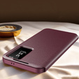 Etui z klapką do Samsung Galaxy S25+ Plus, Smart View Wallet, bordowe