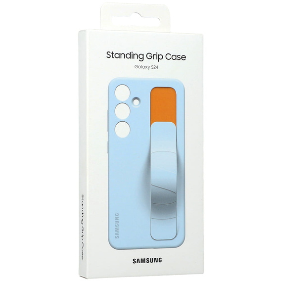 Oryginalne Etui Samsung do Galaxy S24, Silicone Standing Grip Case, jasnoniebieskie