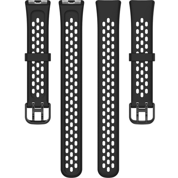 Pasek Silikonowy do Huawei Band 8 / Huawei Band 9 / Huawei Band 10, z dziurkami, Czarny