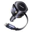 Baseus Enjoyment Max – ładowarka samochodowa 90W z kablami USB-C i Lightning oraz portami USB-A i USB-C, czarna