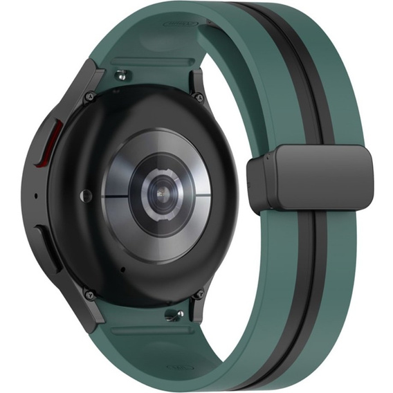 Pasek Silikonowy do Samsung Galaxy Watch 4/5/6/7/FE 40/42/43/44/45/46/47mm, Zielony / Czarny