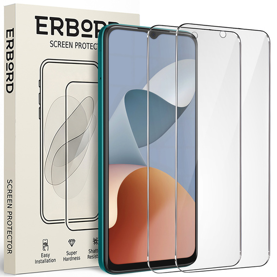 2x Szkło Hartowane do ZTE Blade A34, ERBORD 9H Hard Glass, szybka