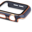 2w1 Etui + Szkło Hartowane do Apple Watch 7/8/9 45mm - Niebieski / Złoty