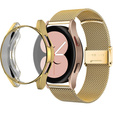 Bransoleta Milanese + Etui z osłoną na ekran do do Samsung Galaxy Watch Active 2 44mm, Złoty