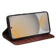 Etui z klapką do Samsung Galaxy S25 FE, QIALINO Leather Wallet, brązowe
