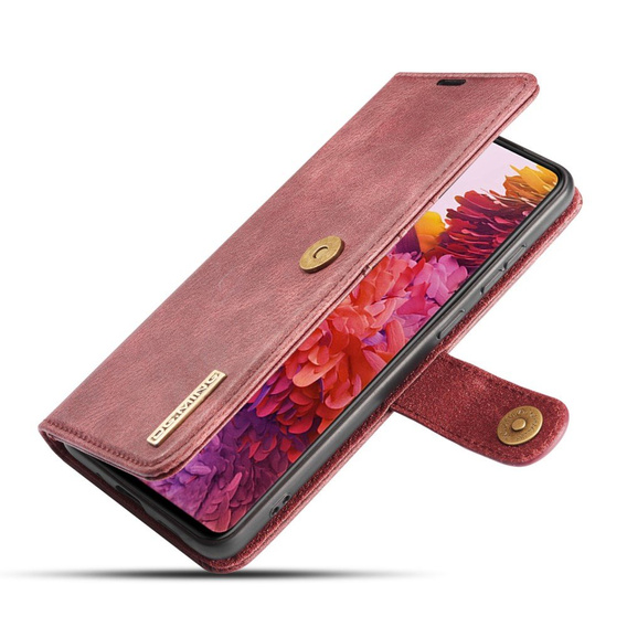 DG.MING Skórzane Etui 2in1 Wallet Case do Samsung Galaxy S20 FE - Wine Red