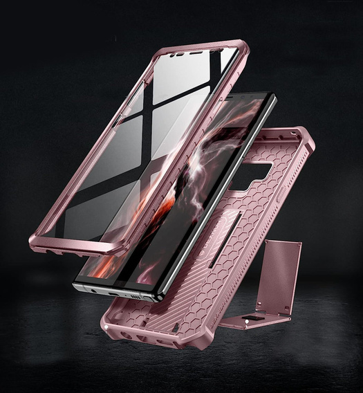 Etui pancerne do Samsung Galaxy Note 9, Dexnor Full Body, różowe rose gold