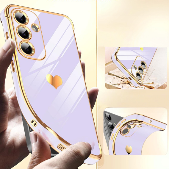 Etui do Samsung Galaxy S25 FE, Electro heart, fioletowe