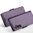 Etui z klapką do Samsung Galaxy S23 FE, CASEME Wallet, fioletowe + szkło 9H