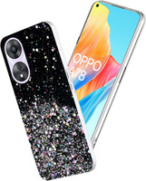 Etui do Oppo A78 5G, Glittery, czarne