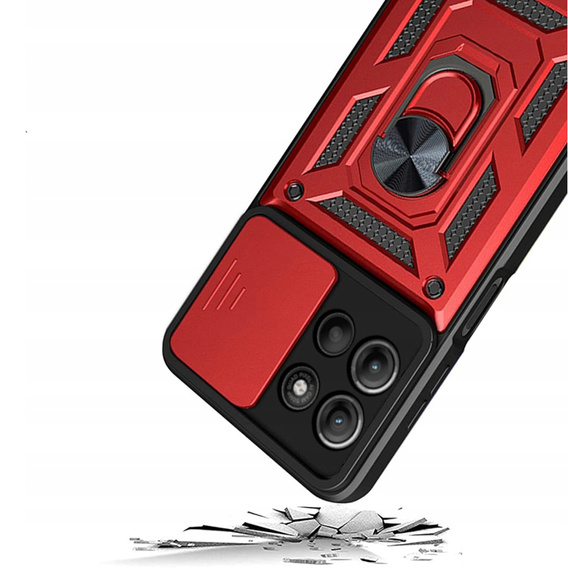 Etui pancerne do Motorola Moto G15 / Motorola Moto G15 Power, CamShield Slide, czerwone