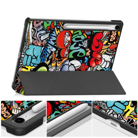 Etui z nadrukiem do Samsung Galaxy Tab S10 FE+ Plus – styl i ochrona w jednym - graffiti