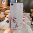 Etui do iPhone SE 2022 / SE 2020 / 8 / 7, Glitter Flower, fioletowe