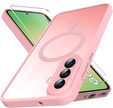 Etui do Samsung Galaxy A56 5G, do MagSafe, ERBORD Matt Case, różowe + Szkło na ekran