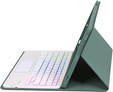 Etui z podświetlaną klawiaturą bluetooth do iPad 11" 2025 A16 (11 gen.) / iPad 10.9" 2022 (10 gen.), zielone