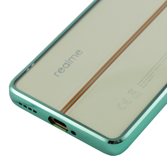 Etui do Realme 11 Pro 5G / Pro+ 5G, Electroplating Frame, przezroczyste / zielone